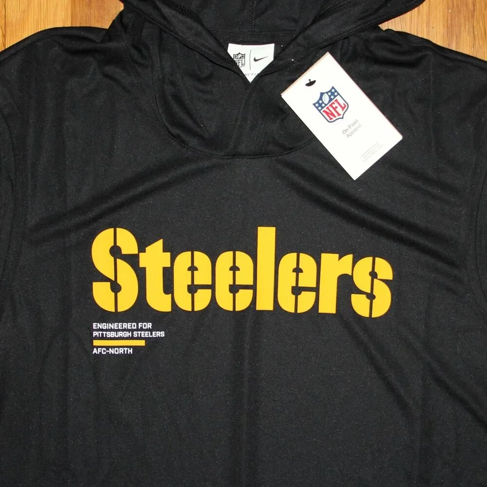 Nike Pittsburgh Steelers Dri-Fit On Field Lightweight Hoodie Mens XL Black Gold
